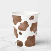 Bruine Koe Print Papieren beker (Links)