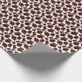 Bruine Koe Print Wrapping Paper Cadeaupapier (Hoek)