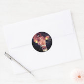 Bruine koe ronde sticker (Envelop)