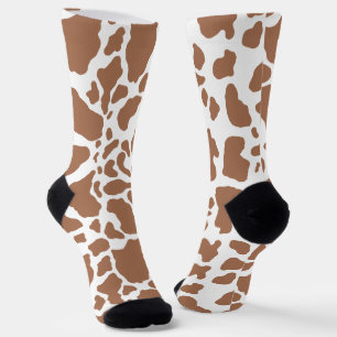 Bruine Koe Spots Dierenprint Patroon Sokken