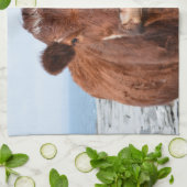 Bruine koe theedoek (Gevouwen)