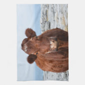Bruine koe theedoek (Verticaal)