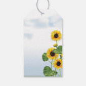 Bruine Koe Zonnebloem Meisje Eerste Verjaardag Cadeaulabel (Achterkant)