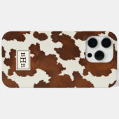 Bruine Koehuid met Monogram Case-Mate iPhone Case (Achterkant (horizontaal))