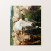 Bruine koeien Puzzle Legpuzzel (Verticaal)