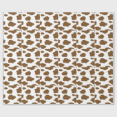 Bruine koeienafdrukken cadeaupapier (Vlak)