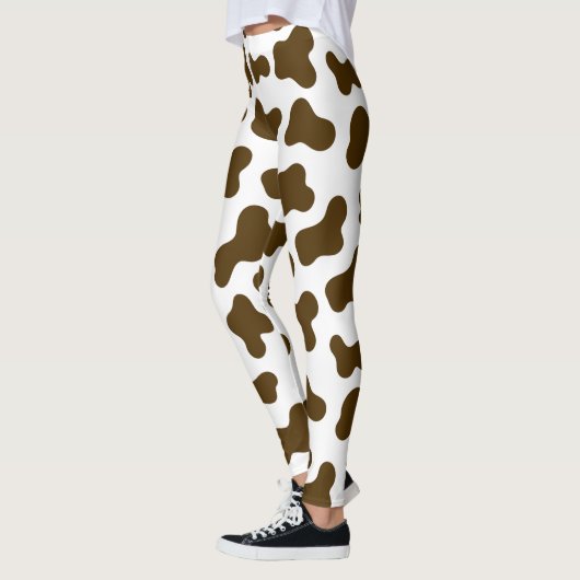 Bruine koeienafdrukken leggings (Links)