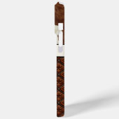 Bruine koeienhuid en leder met monogram Case-Mate iPhone case (Achterkant / Links)