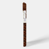 Bruine koeienhuid en leder met monogram Case-Mate iPhone case (Achterkant / Links)