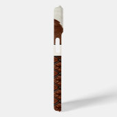 Bruine koeienhuid en leder met monogram Case-Mate iPhone case (Achterkant / Rechts)