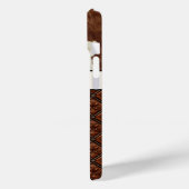 Bruine koeienhuid en leder met monogram Case-Mate iPhone case (Achterkant / Links)