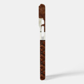 Bruine koeienhuid en leder met monogram Case-Mate iPhone case (Achterkant / Links)