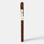 Bruine koeienhuid en monogram leer Case-Mate iPhone case (Achterkant / Links)