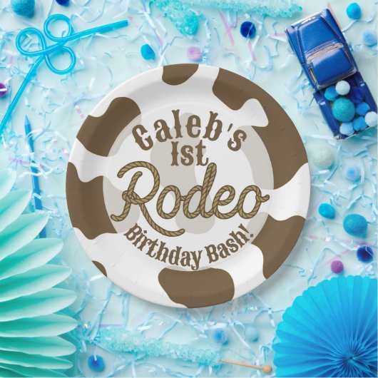 Bruine Koeienprint Country Western Rodeo Feest Papieren Bordje (Feest)