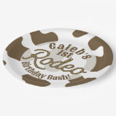 Bruine Koeienprint Country Western Rodeo Feest Papieren Bordje (Gekanteld)