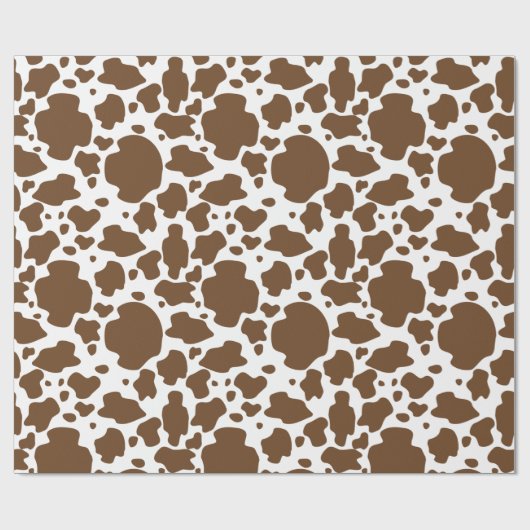 Bruine Koeienvlekken Nep Koeienhuid Patroon Cadeaupapier (Vlak)