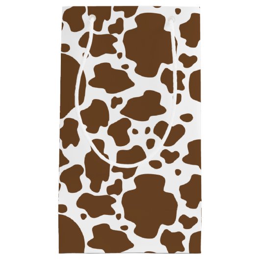 Bruine Koeienvlekken Nep Koeienhuid Patroon Klein Cadeauzakje (Voorkant)