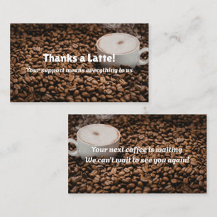 Bruine Koffie Bedankkaart Bonen Stijl Klantenkaartje
