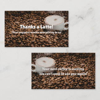 Bruine Koffie Bedankkaart Bonen Stijl Klantenkaartje