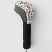 Bruine koffie en croissant Pattern Golfheadcover (Schuin)