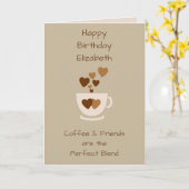 Bruine koffie en vrijdag kaart (Gele Bloem)