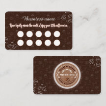 Bruine koffie loyaliteitskaart minimaal ontwerp