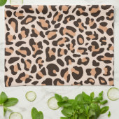 Bruine koffie luipaardprint retro keukenhanddoek (Gevouwen)
