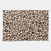 Bruine koffie luipaardprint retro keukenhanddoek (Horizontaal)