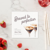 Bruine Koffie Martini Dertig 30ste Verjaardagsfees Servet (Insitu)