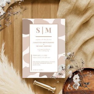 Bruine koffie Toon bruiloft Kaart