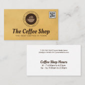 Bruine koffiebeker en bonen Logo Visitekaartje (Voorkant / Achterkant)
