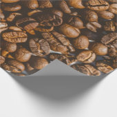 Bruine koffiebonen cadeaupapier (Hoek)