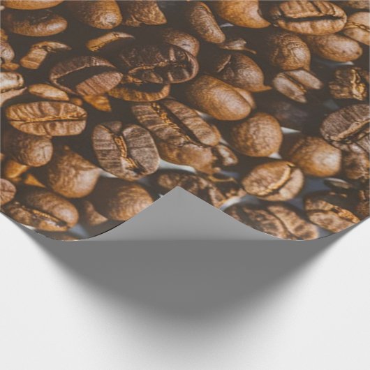 Bruine koffiebonen cadeaupapier (Hoek)