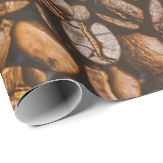 Bruine koffiebonen cadeaupapier (Rol Hoek)
