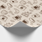 Bruine koffiebonen, geïllustreerd als elementen cadeaupapier (Hoek)