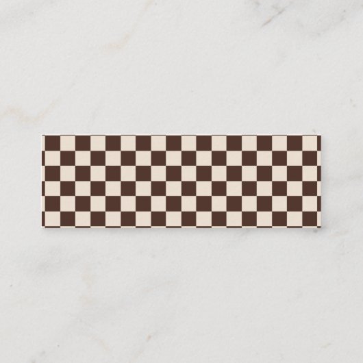 Bruine koffiekleuren beige checkt het patroon en d mini visitekaartje (Achterkant)