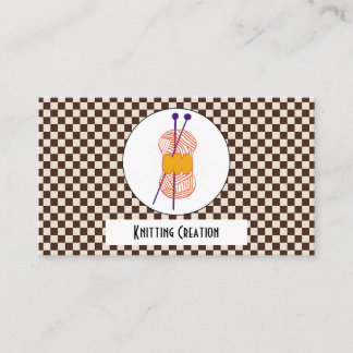 Bruine koffiekleuren beige cheques patroon & nitti visitekaartje