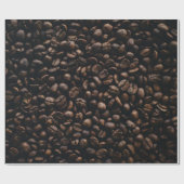 Bruine koffiezaden cadeaupapier (Vlak)