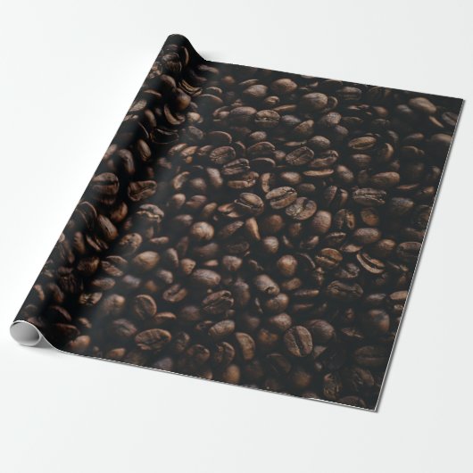 Bruine koffiezaden cadeaupapier (Uitgerold)