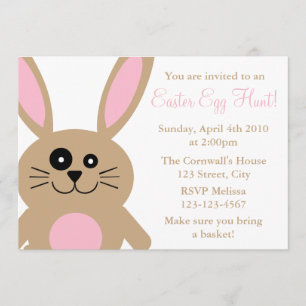 Bruine konijn Paasjacht Uitnodigingen tot bijtaart