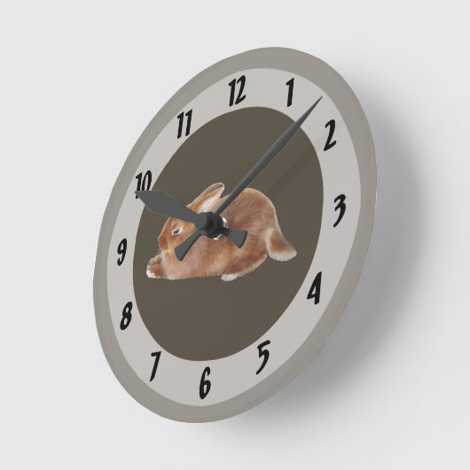 Bruine konijn ronde klok (Hoek)
