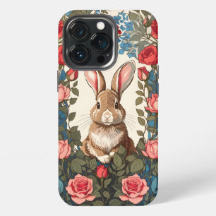 Bruine Konijn Rozentuin iPhone 13 Pro Hoesje