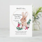 Bruine Konijn Sociale Afstand Pasen Feestje Kaart (Staand voorkant)