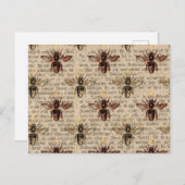 Bruine koningin Bee Briefkaart (Voorkant / Achterkant)