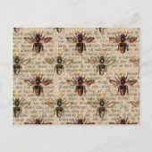Bruine koningin Bee Briefkaart (Voorkant)