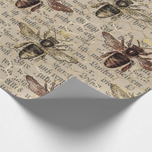 Bruine koningin Bee Cadeaupapier (Hoek)