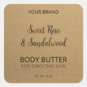 Bruine Kraft Bodyboter Etiketten (Voorkant)