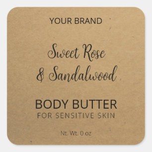Bruine Kraft Bodyboter Etiketten