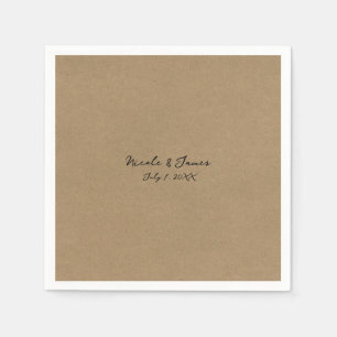 Bruine Kraft Minimal Moderne Bruiloft Servet