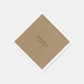 Bruine Kraft Minimal Moderne Bruiloft Servet (Hoek)